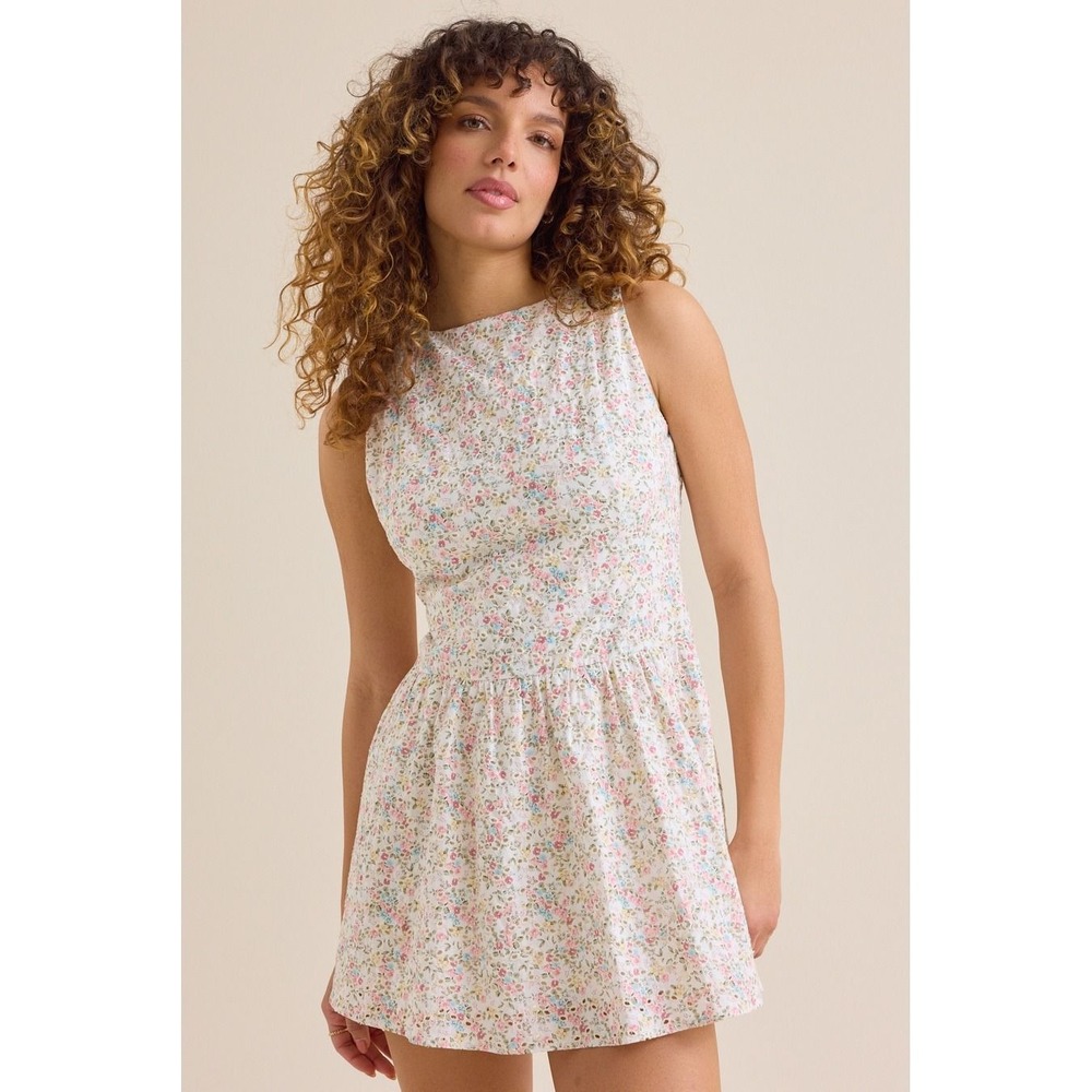 Altar'd State Floral Eyelet Lace Mini Dress Sleeveless Size XL